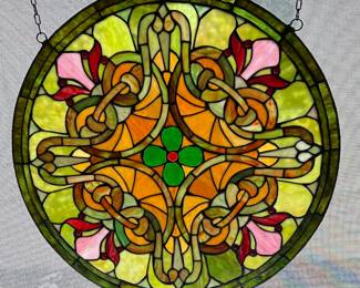 24” Diameter Faux Stained Glass Medallion 