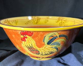 Large Bowl - Orange Rooster by Maxcera Corp
