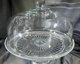 Clear Glass Pedestal Cake Stand  w/ Dome Cover