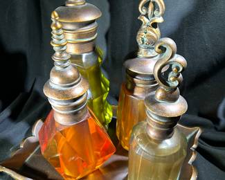 Decorative Bottle Set With Tray