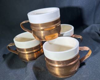 Ceramic Insert Copper Coffee Mugs 