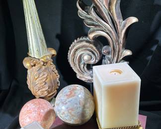 Decorative Candles, Finials, Marble Spheres