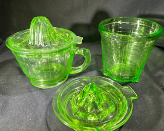 We are green with envy! Come check out our Depression glass collection.