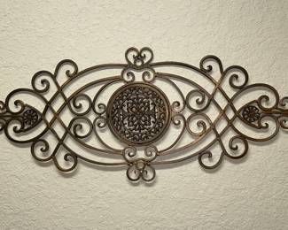 Scrolled Metal Wall Medallion Wall Hanging