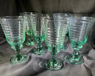 Libbey Sirrus Green Water Glasses