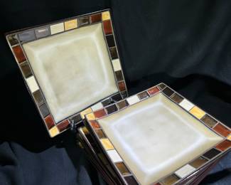 Home Trends Better Homes & Gardens Brown Mosaic Square Plates