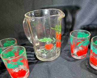 Another adorable tomato juice pitcher and glass set!