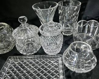 “The Pretties” as we call them…crystal & cut glass trays, vases, bowls and so much more!