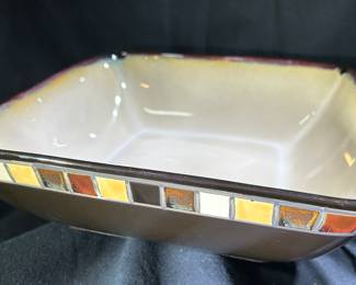 Home Trends Better Homes & Gardens Brown Mosaic Tile Serving Bowl