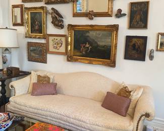 Lovely Chippendale sofa - beautifully upholstered 