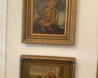 Peruvian Cusco Folk art oil on canvas - Angel with fish
Henri Bource  - signed
Two women and a letter