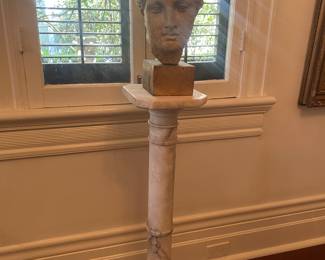 Marble pedestal, Greek bust