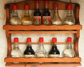 Vintage Wooden Spice Rack 2 Shelfs