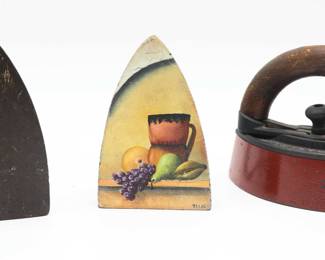 Bless & Drake Sad Iron Press - 1887 ANTIQUE RARE HANDMADE SMALL SAD IRON PRESS - Lot Of 3