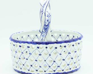 Hand Painted Portugal Ceramic Basket