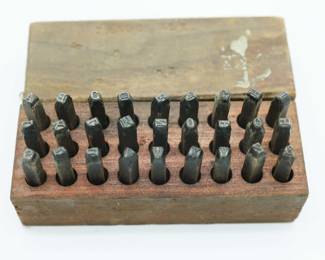 Vintage Machinist Steel Letter Die Punch Alphabet Stamp Set