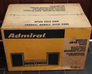 Admiral MODULAR AMFM STEREO RADIO WITH 8 TRACK STEREO TAPE RECORDER/PLAYER AND AIR SUSPENSION SPEAKER SYSTEM
