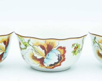 222 Fifth Bella Vista Fine Porcelain Soup Cereal Bowl Set Of 3