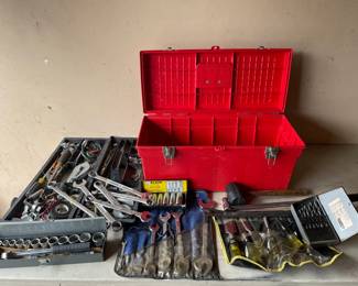 Vintage Tool Box W/ Assorted Hand Tools 