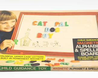 CHILD GUIDANCE MAGNETIC ALPHABET SPELLING BOARD 1959 VINTAGE