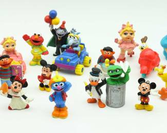 Assortment Of SESAME STREET, Mickey Mouse, Muppet Babies, PVC Muppet Figurines And More