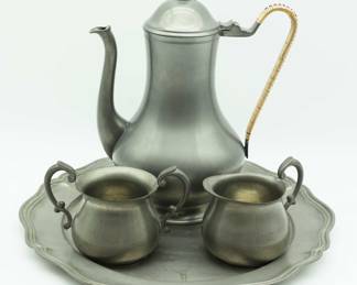 Vintage 4 Piece Empire Pewter Tea Set
