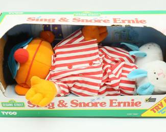 Vintage 1996 Tyco Sesame Street Sleep And Snore Ernie Talking & Singing Doll