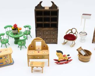 Lot Of Assorted Miniature Doll House Furniture - Please See All Photos 