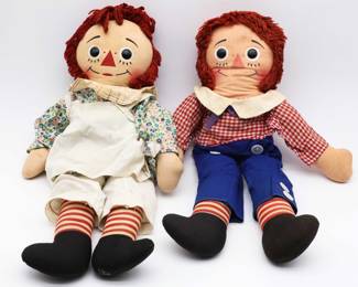 Vintage Raggedy Anne Dolls - Pair