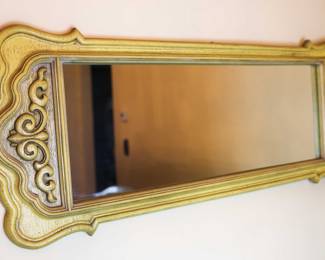 Vintage Painted Princess Style Gold Mirror