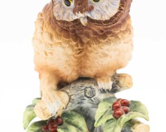 Rare Vintage Andrea By Sadek ELF OWL Bird Porcelain Figurine Statue 8.5 Tall