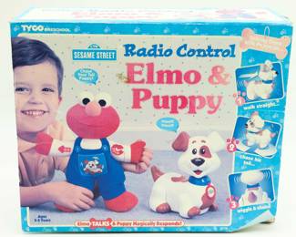 Vintage 1997 Tyco Fisher Price Sesame Street Radio Control Elmo & Puppy
