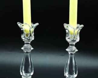 Cut Glass Candlestick Holders