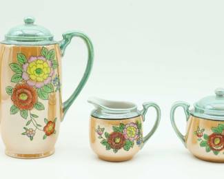 Hotta Yu Shoten & Co. Lusterware Miniature Tea Set 1920's-1930s - 3 Pieces