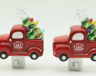 Ceramic Retro Vehicle Ornaments - Set Of 2