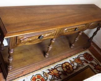 Walnut Sideboard 3 Drawers One Shelf