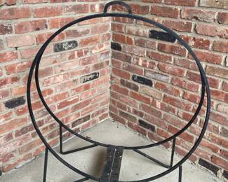 Large Mid Century Wrought Iron Log Holder