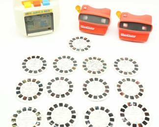 Vintage Tyco Toys View-Master 3D Red With Orange Lever Pair - Reel Slides Lot Of 13 -Vintage TOMY Bring Along