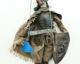 Vintage Antique Italian Sicilian Marionette Rod Puppet Metal Wood