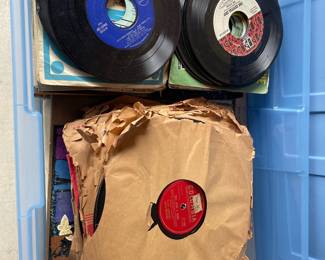 Large Lot Of 45s & Vin Records