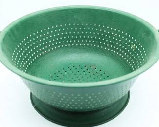 Vintage Colander Avocado Green Strainer