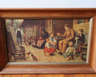 Oringinal Framed By ALBERT SAMUEL ANKER GRANDFATHER TELLING A STORY - Board 