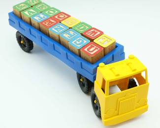 VINTAGE Playskool ABC Block Express Toy Blocks Truck