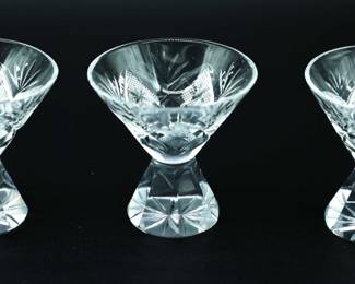 Vintage Set Of 3 Ice Cube Martini Glasses