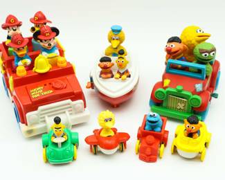 Lot Of Vintage Sesame Street & Disney Mickey Toys 