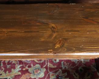 Vintage Wood Jacobean Style Trestle Cocktail Table