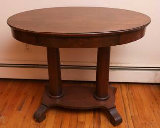Vintage Oak Library Table W/ One Drawer 