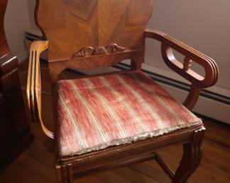 Antique Wooden Padded Chair