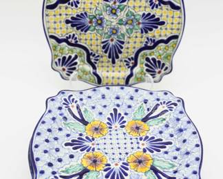 Hand Painted Mexican Plates - Set Of 6
