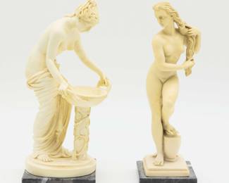 G. Ruggeri Sculptures W/ Marble Base - Made In Italy 
